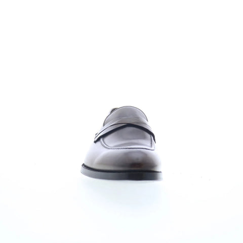Di Bianco Siena Mens Gray Leather Slip On Loafers & Slip Ons Penny Shoes