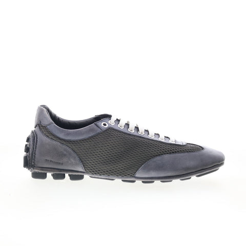 Di Bianco Silverstone Mens Gray Leather Lace Up Lifestyle Sneakers Shoes