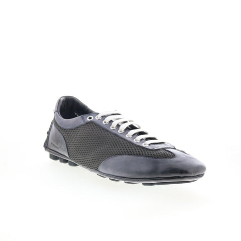 Di Bianco Silverstone Mens Gray Leather Lace Up Lifestyle Sneakers Shoes