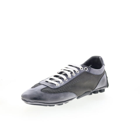 Di Bianco Silverstone Mens Gray Leather Lace Up Lifestyle Sneakers Shoes