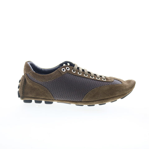 Di Bianco Silverstone Mens Brown Suede Lace Up Lifestyle Sneakers Shoes