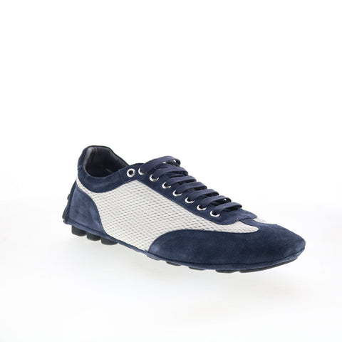 Di Bianco Silverstone Mens Blue Suede Lace Up Lifestyle Sneakers Shoes