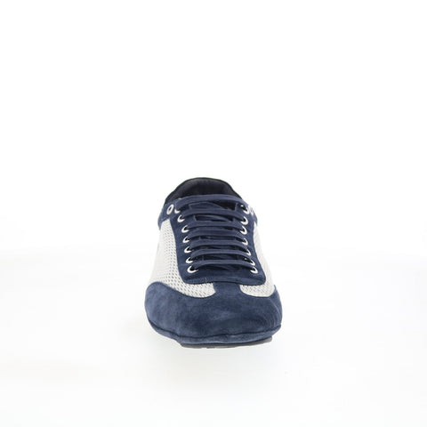 Di Bianco Silverstone Mens Blue Suede Lace Up Lifestyle Sneakers Shoes