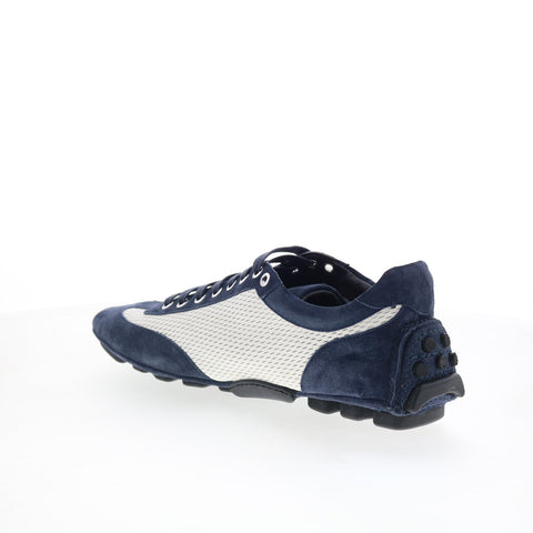Di Bianco Silverstone Mens Blue Suede Lace Up Lifestyle Sneakers Shoes
