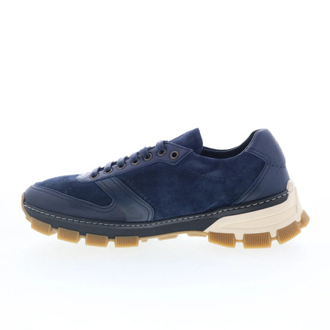 Di Bianco Sondrio Mens Blue Suede Lace Up Lifestyle Sneakers Shoes