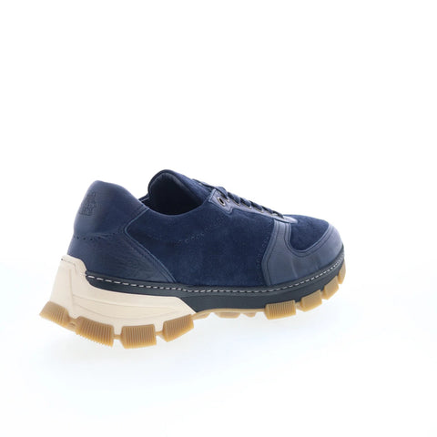 Di Bianco Sondrio Mens Blue Suede Lace Up Lifestyle Sneakers Shoes