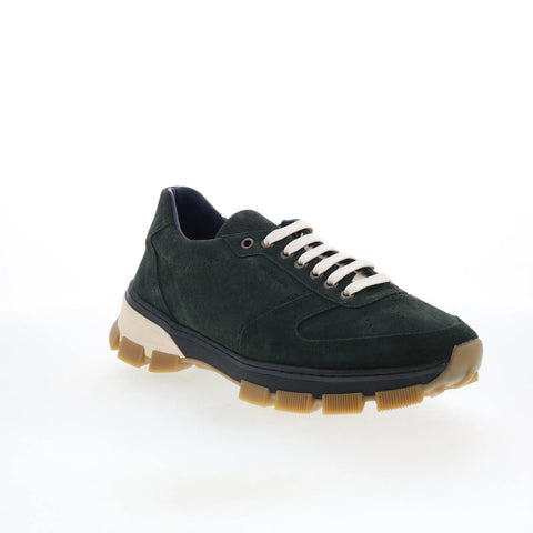 Di Bianco Sondrio Mens Green Suede Lace Up Lifestyle Sneakers Shoes