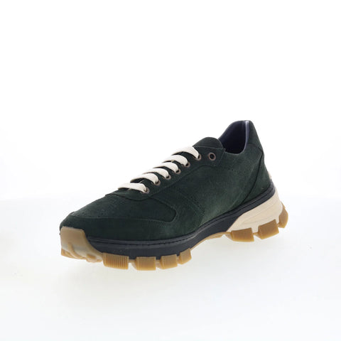 Di Bianco Sondrio Mens Green Suede Lace Up Lifestyle Sneakers Shoes