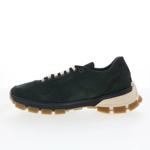 Di Bianco Sondrio Mens Green Suede Lace Up Lifestyle Sneakers Shoes