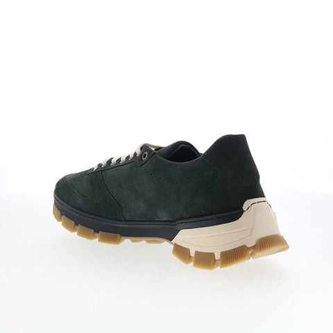 Di Bianco Sondrio Mens Green Suede Lace Up Lifestyle Sneakers Shoes