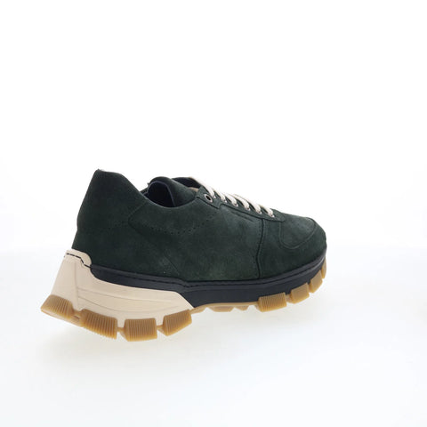 Di Bianco Sondrio Mens Green Suede Lace Up Lifestyle Sneakers Shoes