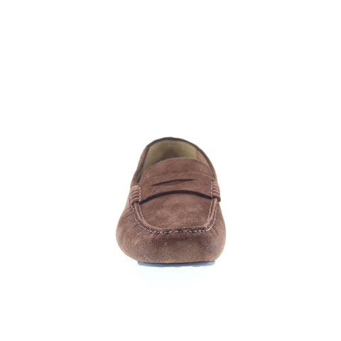 Di Bianco Spinda Mens Brown Suede Slip On Loafers & Slip Ons Moccasin Shoes