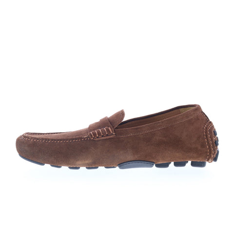 Di Bianco Spinda Mens Brown Suede Slip On Loafers & Slip Ons Moccasin Shoes