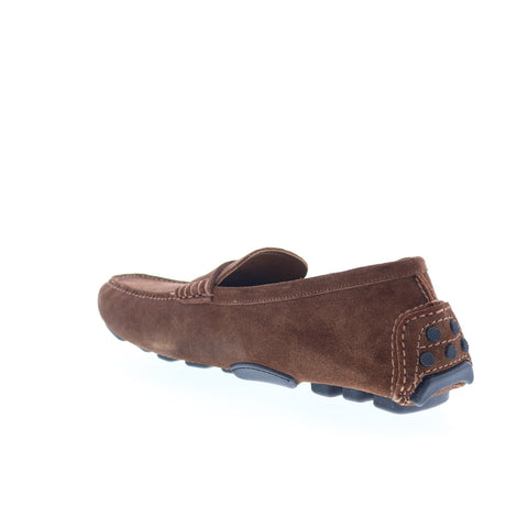 Di Bianco Spinda Mens Brown Suede Slip On Loafers & Slip Ons Moccasin Shoes
