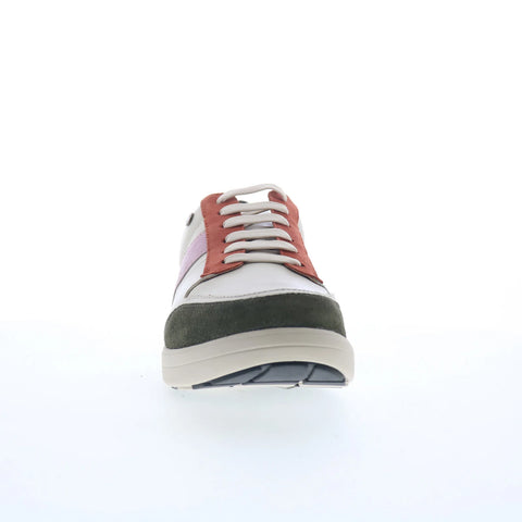 Strive Stellar Womens Beige Leather Lace Up Lifestyle Sneakers Shoes
