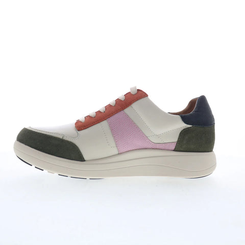 Strive Stellar Womens Beige Leather Lace Up Lifestyle Sneakers Shoes