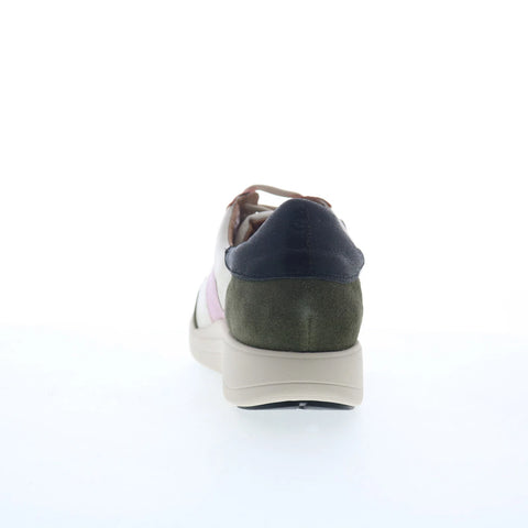 Strive Stellar Womens Beige Leather Lace Up Lifestyle Sneakers Shoes