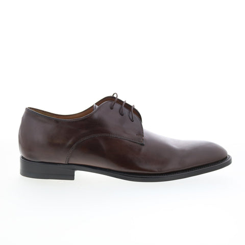 Di Bianco Stra Mens Brown Leather Lace Up Oxfords & Lace Ups Plain Toe Shoes