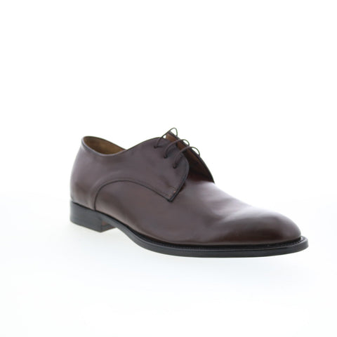 Di Bianco Stra Mens Brown Leather Lace Up Oxfords & Lace Ups Plain Toe Shoes