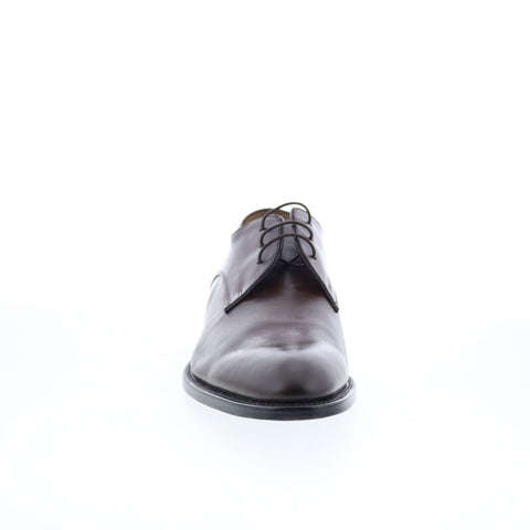 Di Bianco Stra Mens Brown Leather Lace Up Oxfords & Lace Ups Plain Toe Shoes