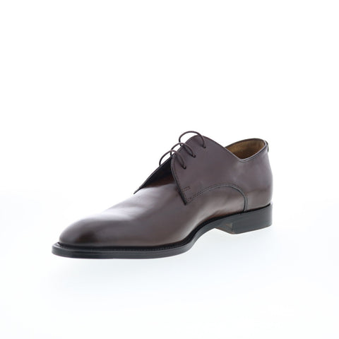 Di Bianco Stra Mens Brown Leather Lace Up Oxfords & Lace Ups Plain Toe Shoes