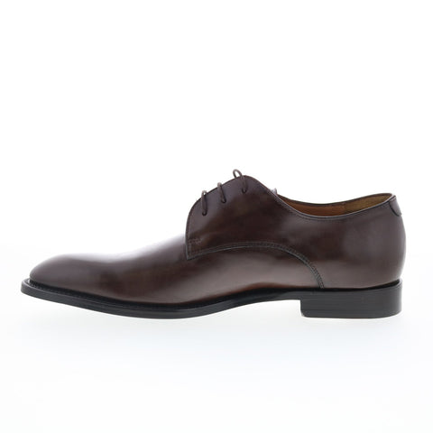 Di Bianco Stra Mens Brown Leather Lace Up Oxfords & Lace Ups Plain Toe Shoes