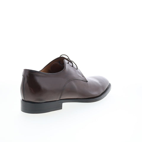 Di Bianco Stra Mens Brown Leather Lace Up Oxfords & Lace Ups Plain Toe Shoes