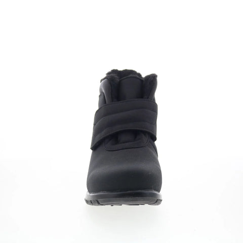 Toe Warmers Olivia T09860 Womens Black Wide Leather Strap Casual Dress Boots