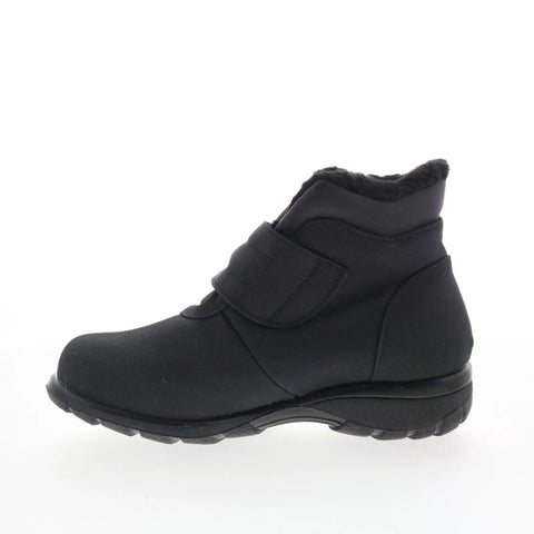 Toe Warmers Olivia T09860 Womens Black Wide Leather Strap Casual Dress Boots