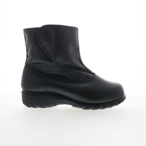 Toe Warmers Claire T10868 Womens Black Wide Leather Casual Dress Boots