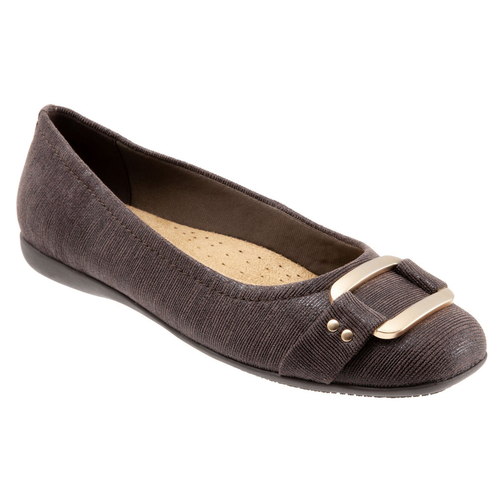 Naturalizer Women's Brittany Ballet Flat, Pewter, 7 M US | Flats