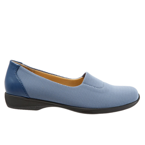 Trotters Jake T1464-433 Womens Blue Narrow Mesh Slip On Loafer Flats Shoes