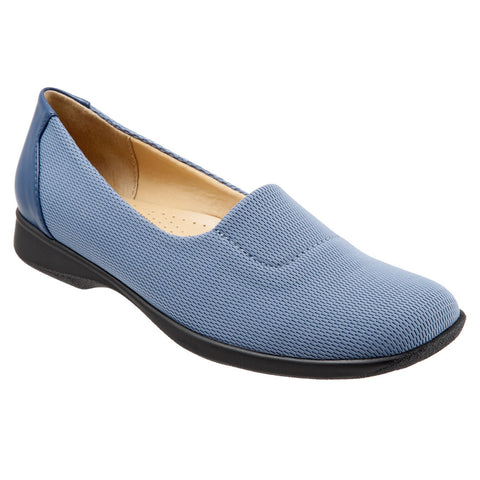 Trotters Jake T1464-433 Womens Blue Narrow Mesh Slip On Loafer Flats Shoes