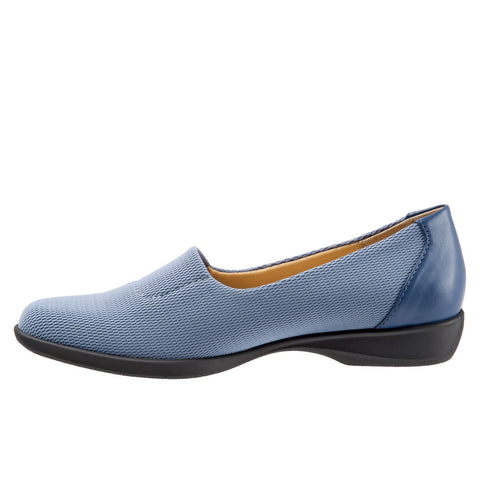 Trotters Jake T1464-433 Womens Blue Narrow Mesh Slip On Loafer Flats Shoes