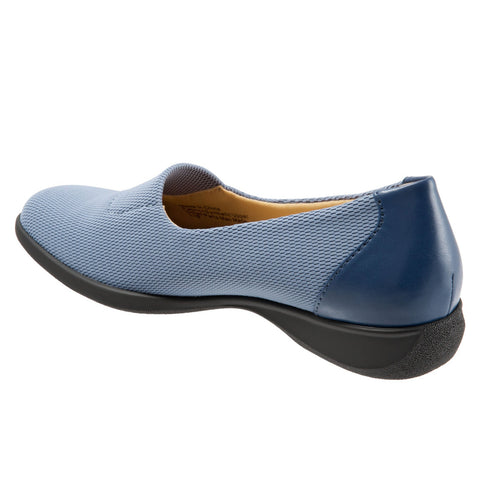 Trotters Jake T1464-433 Womens Blue Wide Mesh Slip On Loafer Flats Shoes