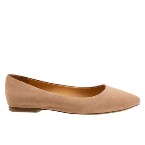 Trotters Estee T1556-107 Womens Brown Narrow Nubuck Loafer Flats Shoes