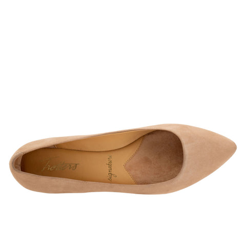 Trotters Estee T1556-107 Womens Brown Wide Nubuck Loafer Flats Shoes