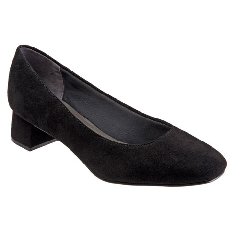 Trotters Lola T1561-003 Womens Black Extra Narrow Suede Pumps Heels Shoes