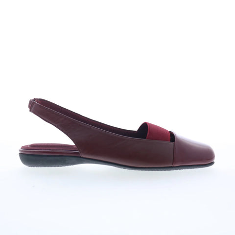 Trotters Sarina T1570-618 Womens Red Leather Slip On Slingback Sandals Shoes
