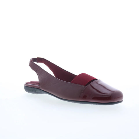 Trotters Sarina T1570-618 Womens Red Leather Slip On Slingback Sandals Shoes