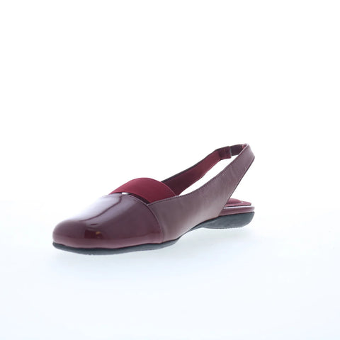 Trotters Sarina T1570-618 Womens Red Leather Slip On Slingback Sandals Shoes