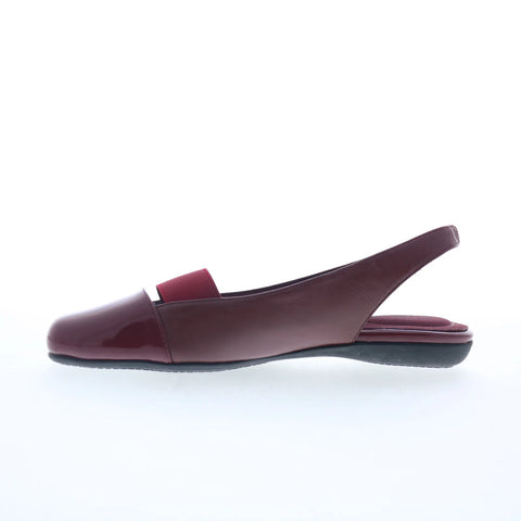Trotters Sarina T1570-618 Womens Red Leather Slip On Slingback Sandals Shoes