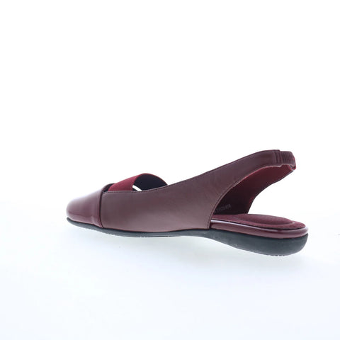 Trotters Sarina T1570-618 Womens Red Leather Slip On Slingback Sandals Shoes