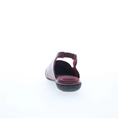 Trotters Sarina T1570-618 Womens Red Leather Slip On Slingback Sandals Shoes