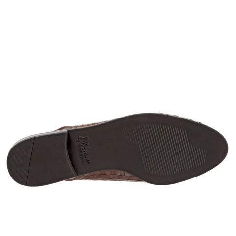 Trotters Lucy T1711-206 Womens Brown Narrow Leather Slingback Flats Shoes