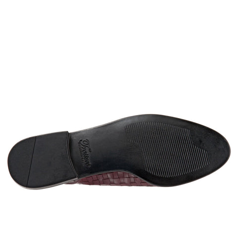 Trotters Lucy T1711-755 Womens Burgundy Leather Slingback Flats Shoes