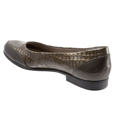 Trotters Arnello T1751-064 Womens Gray Narrow Leather Loafer Flats Shoes