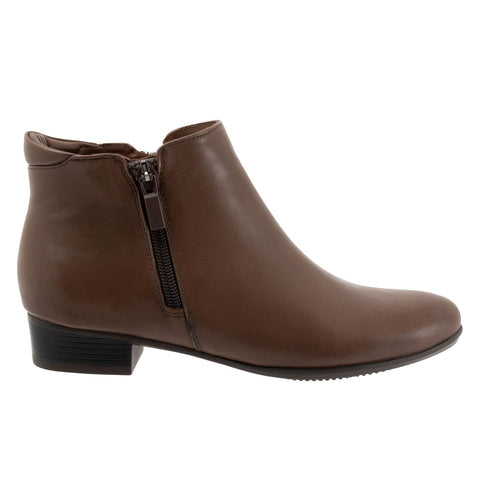 Trotters Major T1762-104 Womens Brown Leather Zipper Ankle & Booties Boots