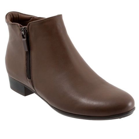 Trotters Major T1762-104 Womens Brown Leather Ankle & Booties Boots