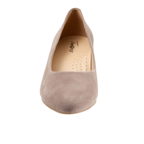 Trotters Kiera T1805-170 Womens Brown Suede Slip On Pumps Heels Shoes